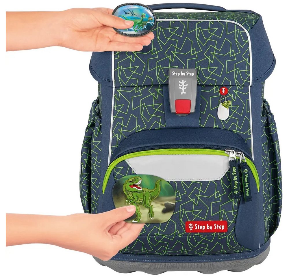 Step by Step Kinderrucksack BASIS Schulranzen-Set „Green Geometric, 4-teilig – Bild 3 von 5