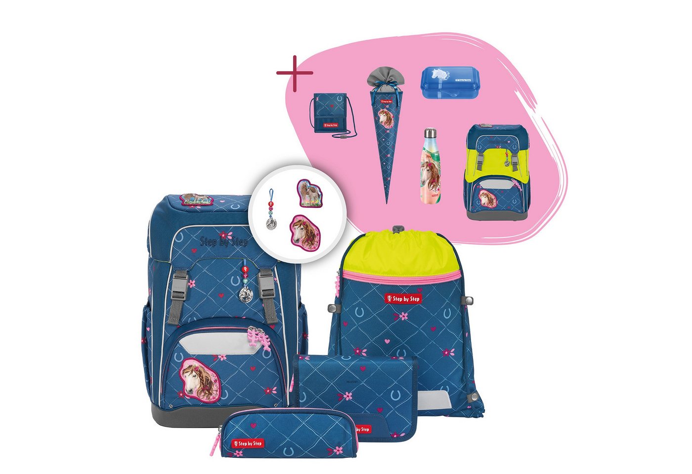 Step by Step Schulranzen GIANT „Horse Lima“, 10-teilig, blau (10-teilig, 10-tlg) – Bild 2 von 5