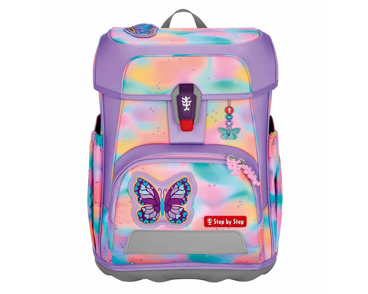 Step by Step Schulranzen Schulranzen-Set CLOUD FLASH Butterfly Luna 5-teilig (5-teilig), Grundschulranzen, ergonomisch, Easy-Grow-System – Bild 3 von 5