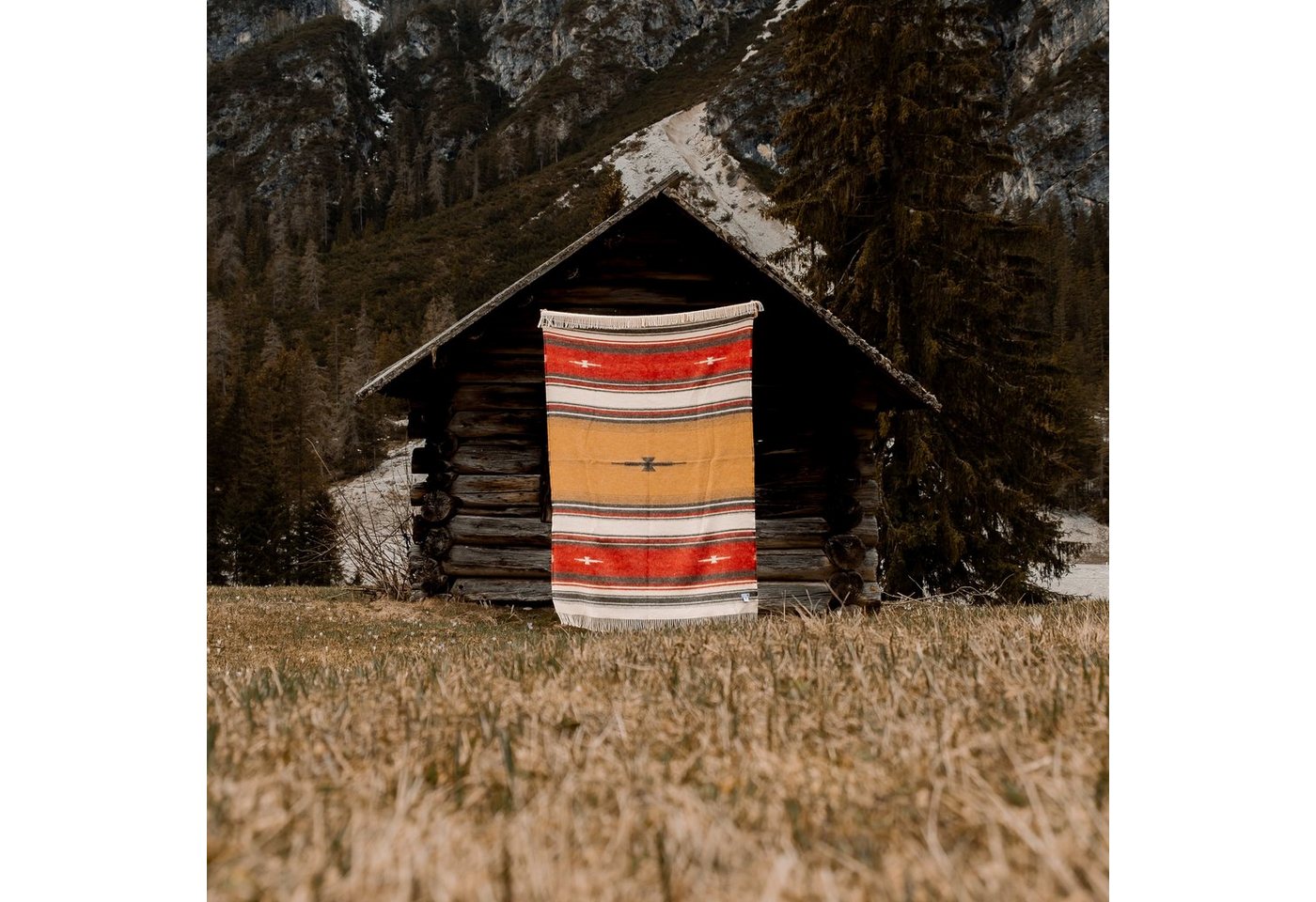 Wolldecke PATAGONIA, Steppenwolle, Nachhaltige Wolldecke bunt 130x200cm, Made in EU aus 100% Schurwolle – Bild 3 von 5
