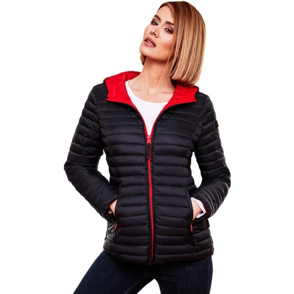 Marikoo Steppjacke Marikoo Asraa Damen Steppjacke B857 Übergangsjacke mit kontrastfarbendem Reißverschluss