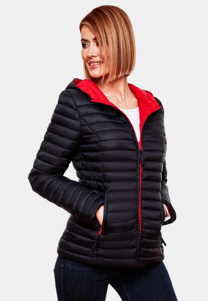 Marikoo Steppjacke Marikoo Asraa Damen Steppjacke B857 Übergangsjacke mit kontrastfarbendem Reißverschluss – Bild 2 von 5