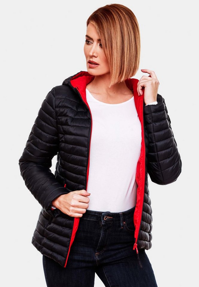 Marikoo Steppjacke Marikoo Asraa Damen Steppjacke B857 Übergangsjacke mit kontrastfarbendem Reißverschluss – Bild 3 von 5
