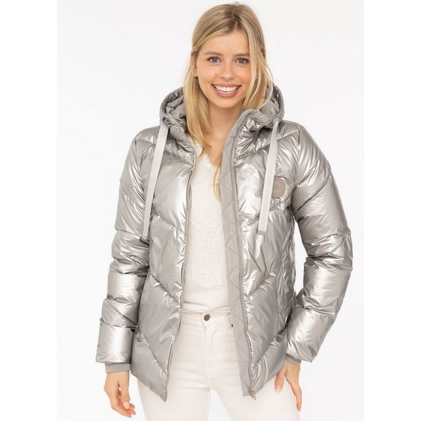 Zwillingsherz Steppjacke "Zwillingsherz" glänzend, Kapuze, Herzchen-Prägung am Rücken