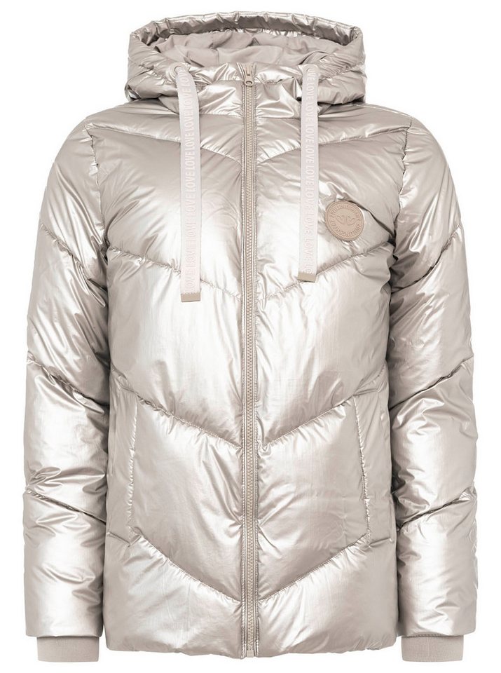 Zwillingsherz Steppjacke "Zwillingsherz" glänzend, Kapuze, Herzchen-Prägung am Rücken – Bild 2 von 5