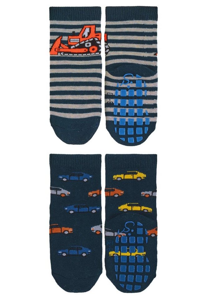 Sterntaler® ABS-Socken ABS Socken 2er-Pack Bagger + Autos (2-Paar, 2er-Pack) ABS-Socken mit Innenfrottee & Anti-Rutsch-Sohle – Bild 3 von 5