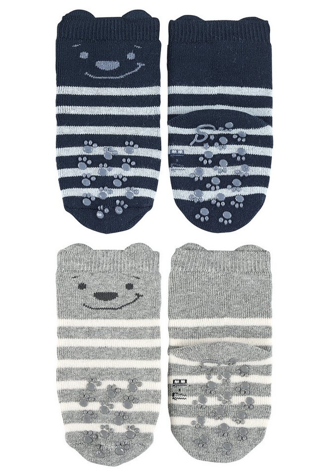 Sterntaler® Basicsocken ABS Krabbelsocken 2er-Pack Bär (2-Paar, 2er-Pack) Krabbelsocken 2er-Pack, ABS-Sohle, Innenfrottee & hoher Baumwollanteil – Bild 3 von 5