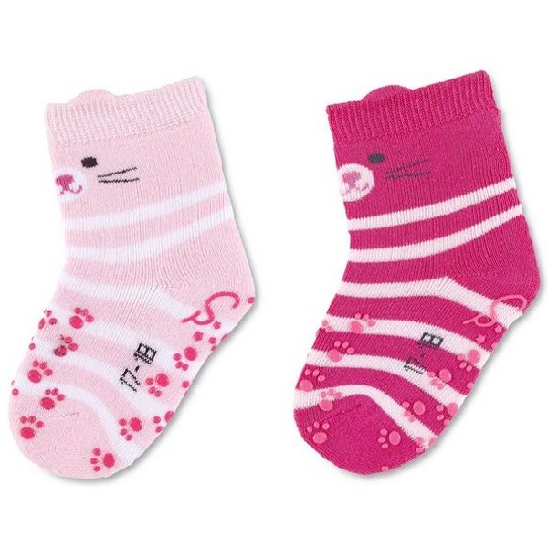 Sterntaler® Basicsocken ABS Krabbelsocken 2er-Pack Katze (2-Paar, 2er-Pack) Krabbelsocken mit Noppen an der Sohle, ABS- Socken mit süßen Motiven