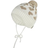 STERNTALER Bommelmütze Herzen, Größe 47 in Beige