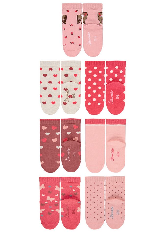Sterntaler® Feinsöckchen Socken 7er-Box Punkte (7-Paar, 7er-Pack) 7 Paar Mädchensöckchen in Geschenkbox mit süßen Motiven – Bild 2 von 3