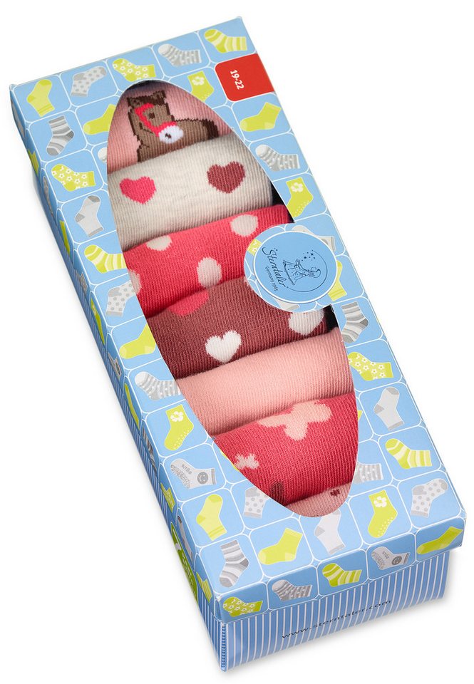 Sterntaler® Feinsöckchen Socken 7er-Box Punkte (7-Paar, 7er-Pack) 7 Paar Mädchensöckchen in Geschenkbox mit süßen Motiven – Bild 3 von 3