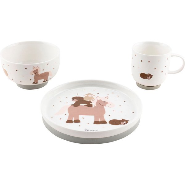 Sterntaler® Kindergeschirr-Set Bauernhof (3-tlg), Porzellan