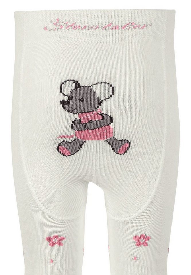 Sterntaler® Strumpfhose Krabbelstrumpfhose Mabel (1 St) Strumpfhose mit Blumen- u. Maus-Motiv, ABS-Noppen & Frottee-Polsterung – Bild 3 von 5