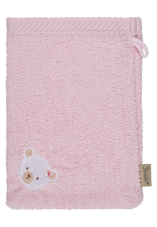 Sterntaler® Waschhandschuh Waschhandschuhe 2er-Pack BÄR Betty, Frottee (1-St), Waschlappen 2er-Pack, aus Frottee, schöne Webkanten, süße Stickerei – Bild 2 von 5