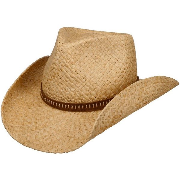 Stetson Sonnenhut (1-St) Raffiastrohhut mit Lederband