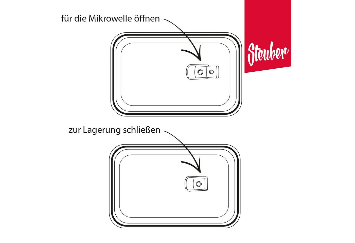 Steuber Frischhaltedose 4er Pack 1000 ml Glasdose mit Mikrowellenventil luft- & wasserdicht, (Spar-Set), gefriertauglich – Bild 4 von 5