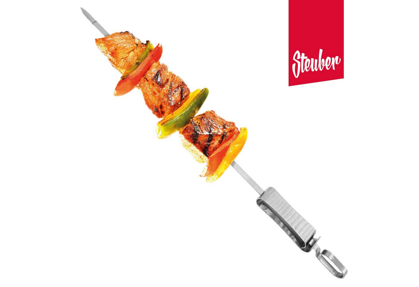 Steuber Grillspieß 4er Set Grillspieße 40 cm Schaschlikspieße mit Schieber (4er Set Grillspieße) – Bild 2 von 5
