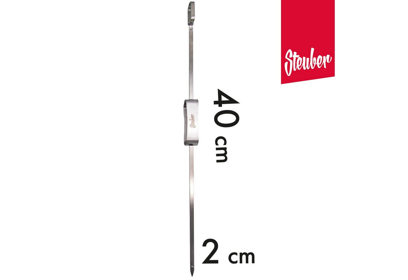 Steuber Grillspieß 4er Set Grillspieße 40 cm Schaschlikspieße mit Schieber (4er Set Grillspieße) – Bild 3 von 5