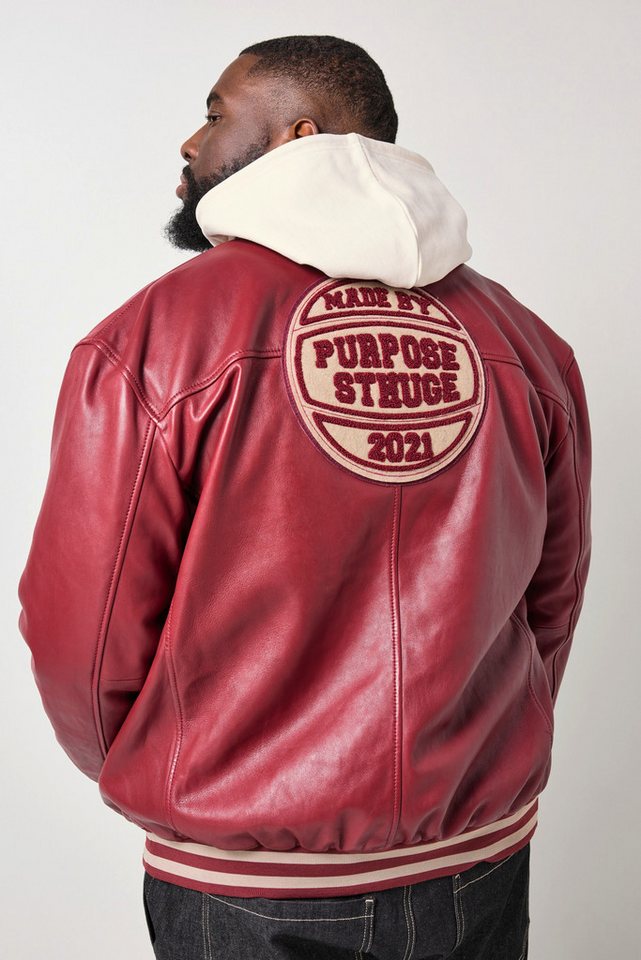 STHUGE Lederjacke Leder-Collegejacke echtes Leder Blouson – Bild 3 von 5