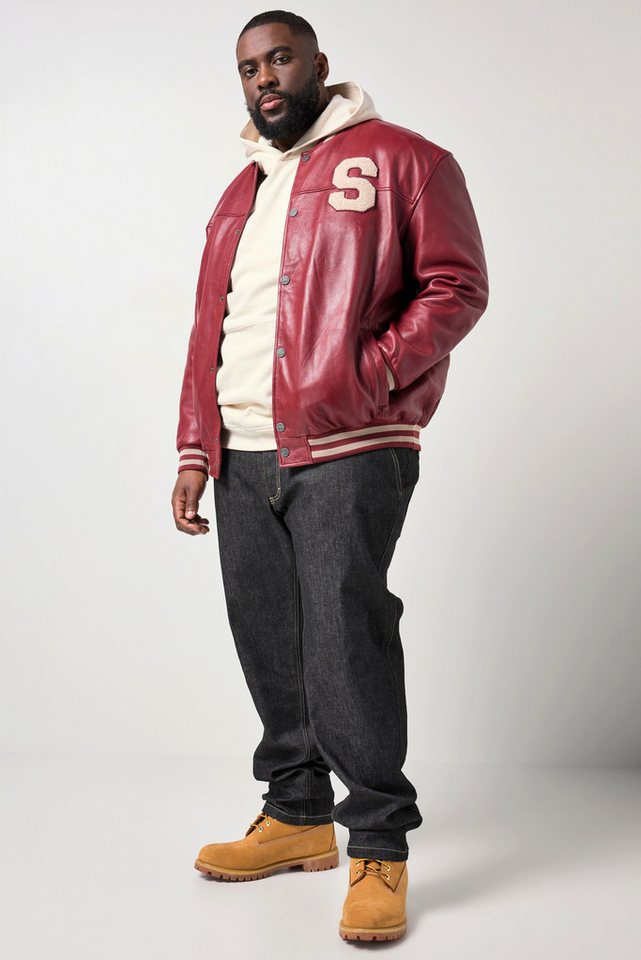 STHUGE Lederjacke Leder-Collegejacke echtes Leder Blouson – Bild 4 von 5