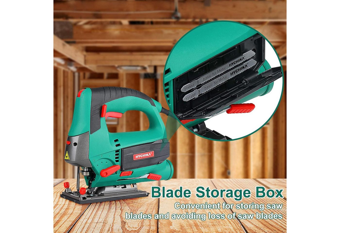 HYCHIKA Stichsäge Hychika Electric Jigsaw,800 W Max Wood Cutting Depth 110 mm – Bild 2 von 5