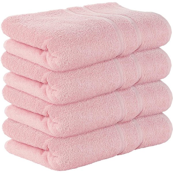 StickandShine Badetücher 4er Set Premium Frottee Badetücher 100x150 cm ZARTROSA Frottee