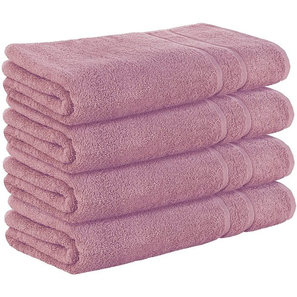 StickandShine Badetücher 4er Set Premium Frottee Badetücher 100x150 cm MAUVE Frottee