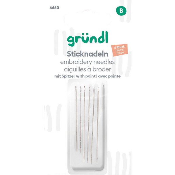 Gründl Sticknadeln Gründl Sticknadeln mit Spitze, 6 Stück