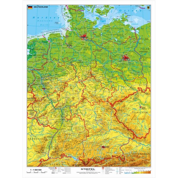 STIEFEL Poster Deutschland physisch, 67 x 91 cm