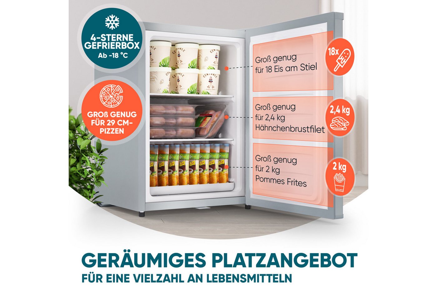 Stillstern Gefrierschrank MGS 42.2, 63.2 cm hoch, 47 cm breit, 4 Sterne Technologie – Bild 3 von 5