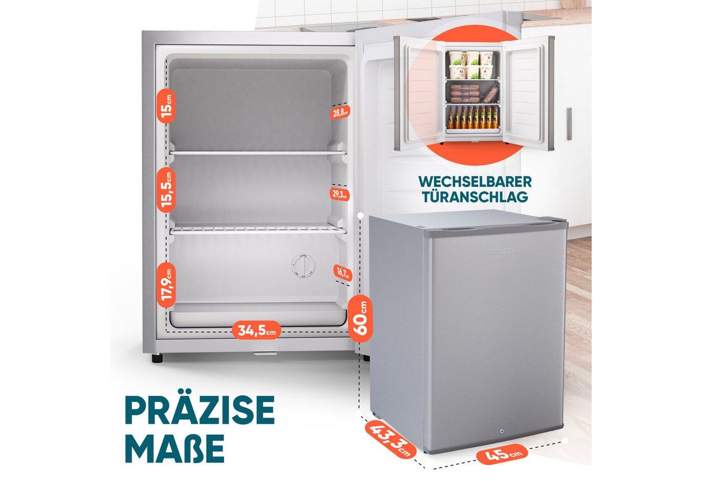Stillstern Gefrierschrank MGS 42.2, 63.2 cm hoch, 47 cm breit, 4 Sterne Technologie – Bild 4 von 5