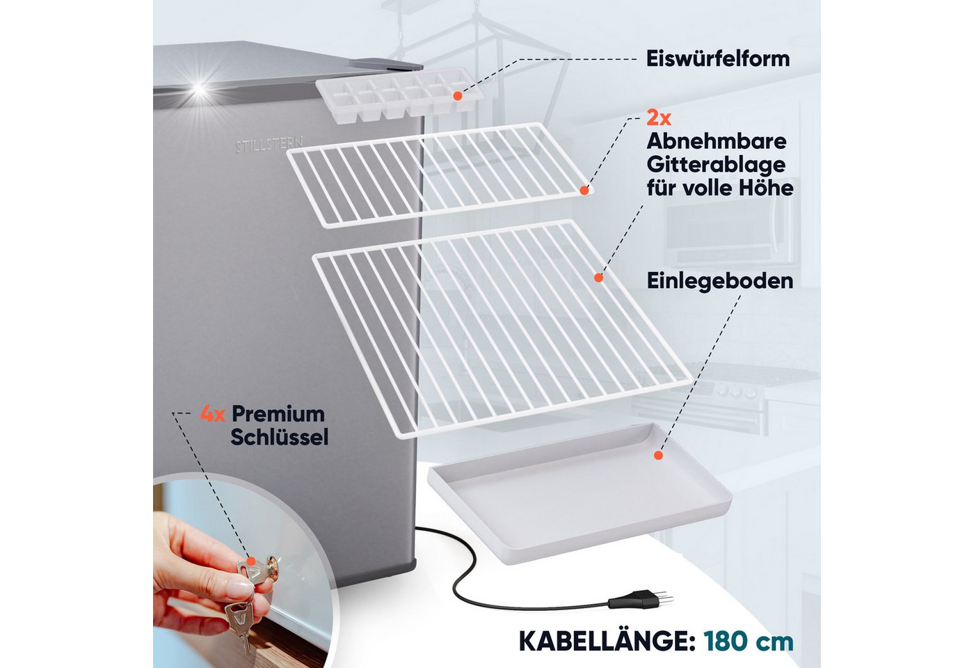 Stillstern Gefrierschrank MGS 42.2, 63.2 cm hoch, 47 cm breit, 4 Sterne Technologie – Bild 5 von 5