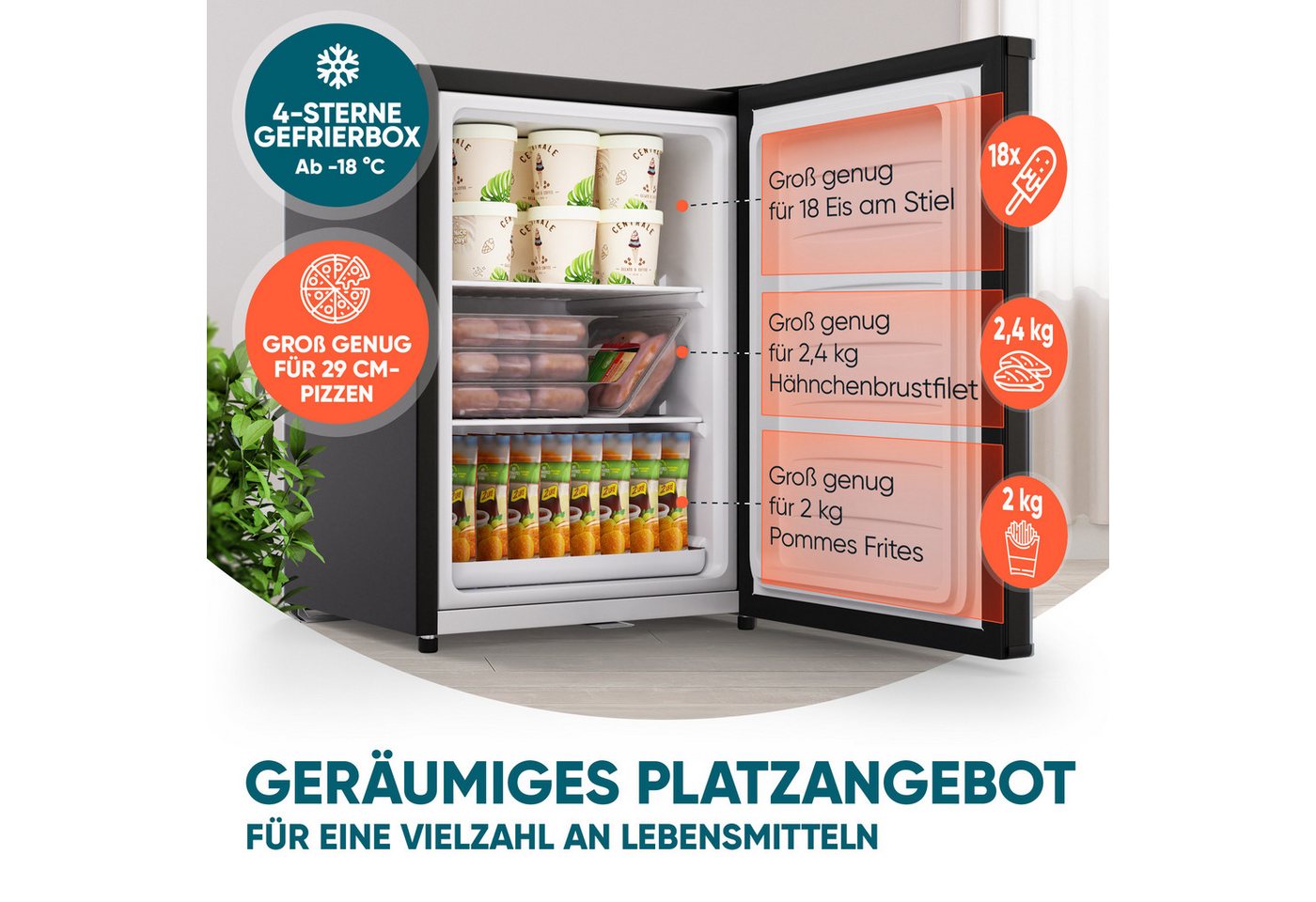 Stillstern Gefrierschrank MGS 42.3, 63.2 cm hoch, 47 cm breit, 4 Sterne Technologie – Bild 3 von 5
