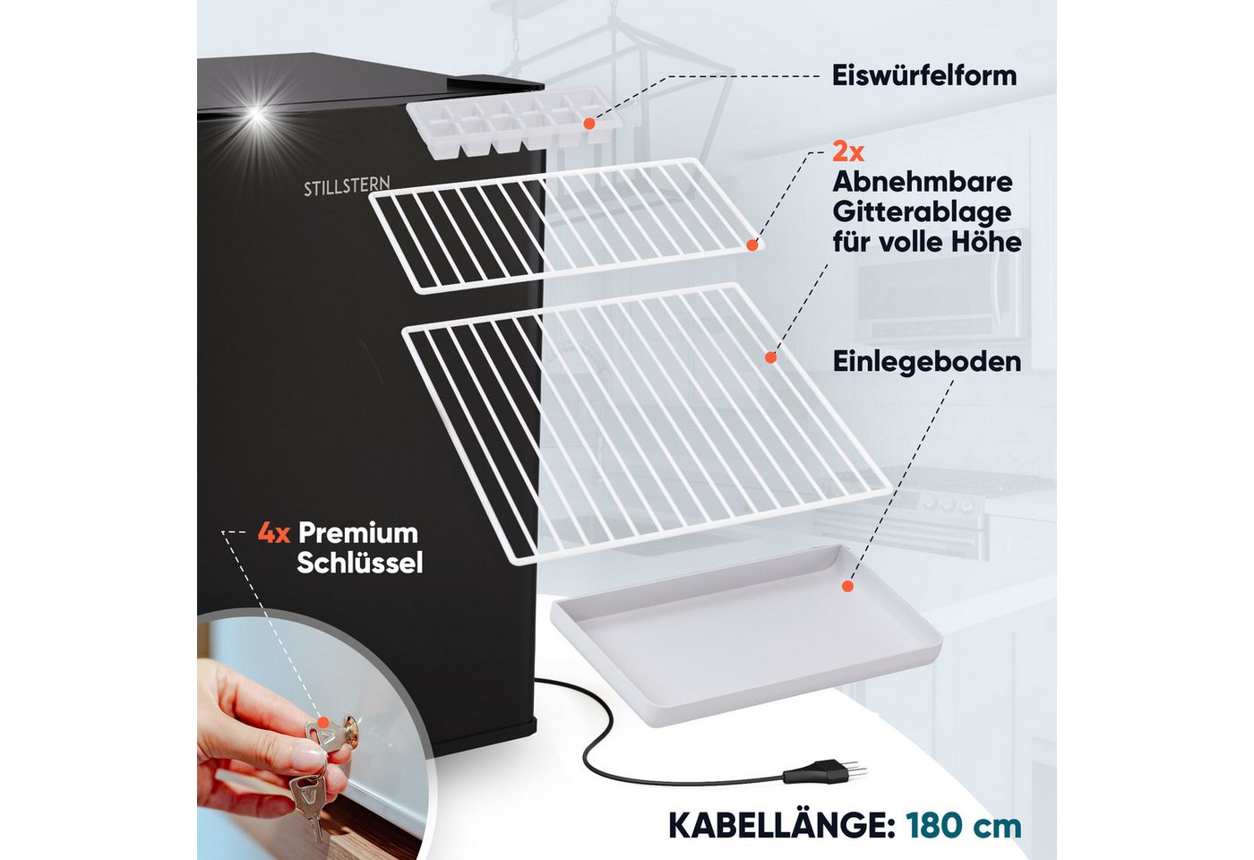 Stillstern Gefrierschrank MGS 42.3, 63.2 cm hoch, 47 cm breit, 4 Sterne Technologie – Bild 5 von 5