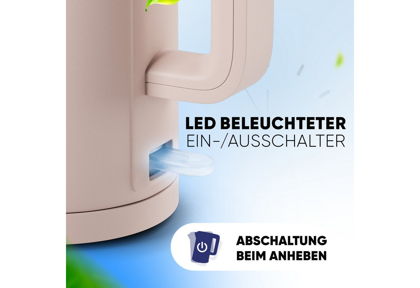 Stillstern Wasserkocher Wasserkocher 1,7L, schnelles Aufkochen, doppelwandig, 1.7 l, 2200 W, Anti Fingerprint, 2200W, Leise – Bild 5 von 5