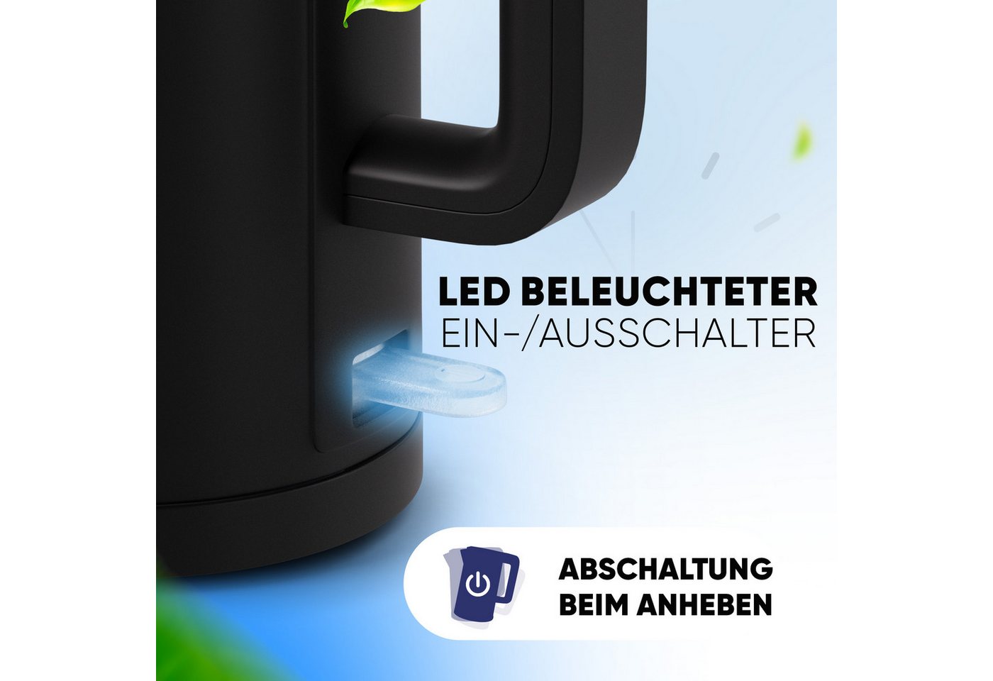 Stillstern Wasserkocher Wasserkocher 1,7L, schnelles Aufkochen, doppelwandig, 1.7 l, 2200 W, Anti Fingerprint, 2200W, Leise – Bild 5 von 5