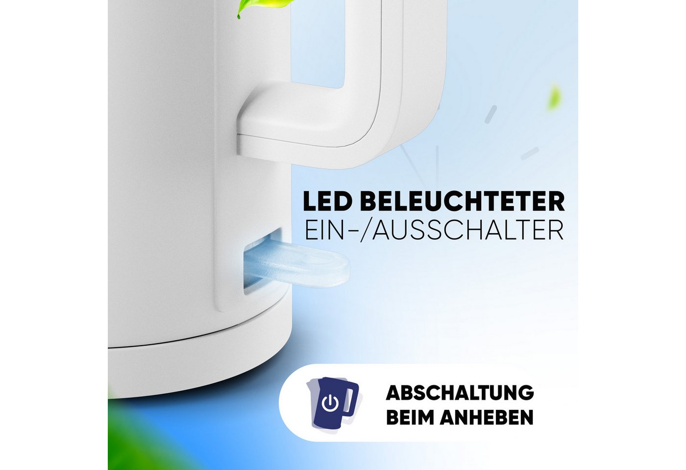 Stillstern Wasserkocher Wasserkocher 1,7L, schnelles Aufkochen, doppelwandig, 1.7 l, 2200 W, Anti Fingerprint, 2200W, Leise – Bild 5 von 5