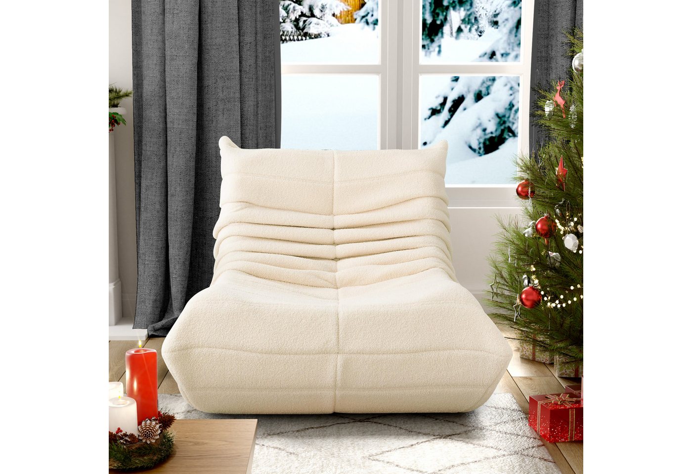 STILVORA Sitzsack Relaxsessel Indoor-Lazy Sofa Einzelsofa mit Hochelastischer Schwamm – Bild 2 von 5