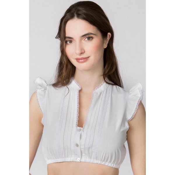 Stockerpoint Dirndlbluse Dirndlbluse - SATINE - weiß