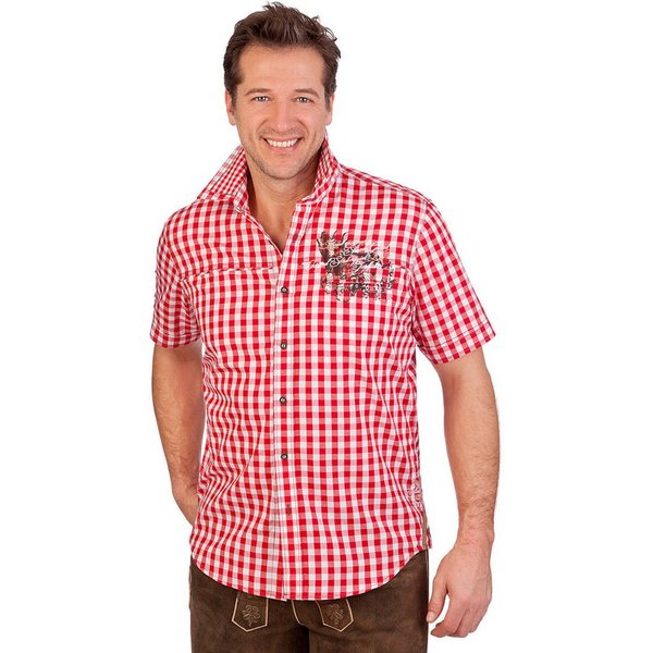Stockerpoint Trachtenhemd Trachtenhemd - JAGDFIEBER - rot