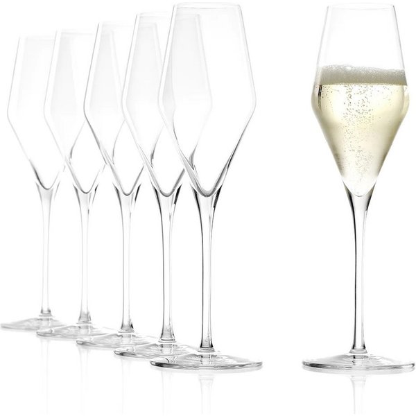 Stölzle Champagnerglas QUATROPHIL, 6-tlg., Kristallglas, 6-teilig