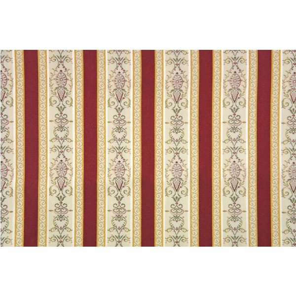 Stofferia Stoff Polsterstoff Taftjacquard Biedermeier Streifen Rot, Meterware