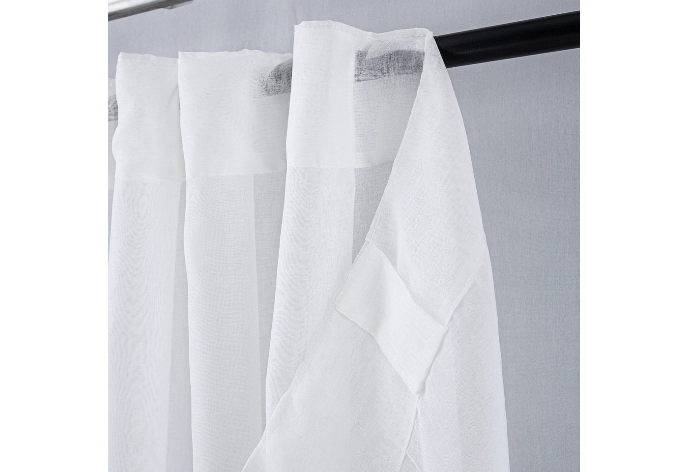 Stoffschmiede Gardine, 140x245cm, Verdeckte Schlaufe, versch. Farben, halbtransparent – Bild 2 von 5