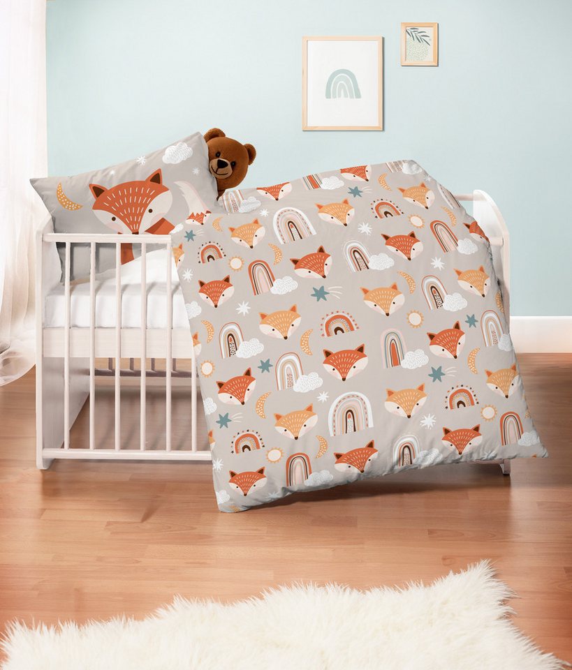 Stoffschmiede Kinderbettwäsche, 3-Teilig, Fuchs, Bio-Baumwolle – Bild 2 von 2