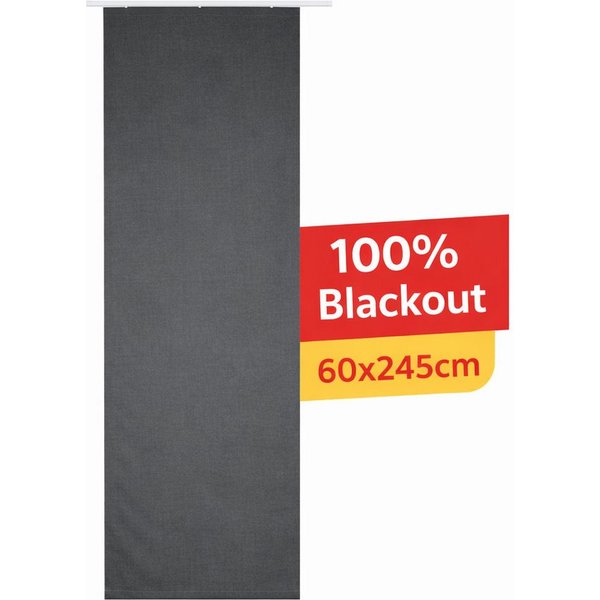 Stoffschmiede Schiebegardine, Blickdicht, 60x245cm, Paneelwagen, Lichtschutz, 100% Blackout