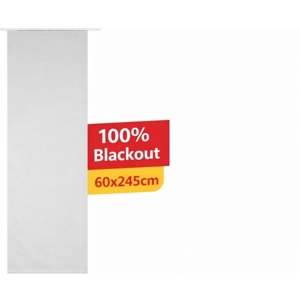 Stoffschmiede Schiebegardine, Blickdicht, 60x245cm, Paneelwagen, Lichtschutz, 100% Blackout
