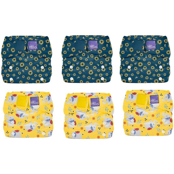 Bambino Mio Stoffwindeln 6er Pack Bambino Mio, Miosolo Stoffwindel Überhose One Size (6-St), Hautsympatisch