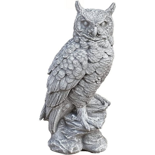 Stone and Style Gartenfigur Frostfeste Steinfigur natürliche Eule auf Stein groß