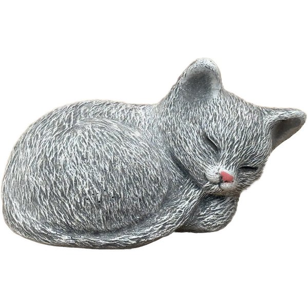Stone and Style Gartenfigur Frostfeste Steinfigur kleine schlafende Katze verschiedene Farben
