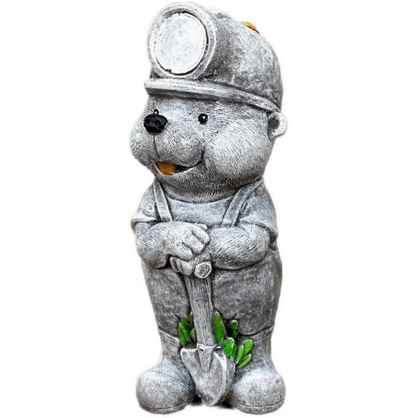 Stone and Style Gartenfigur Frostfeste Steinfigur Maulwurf Grubi Bergmann